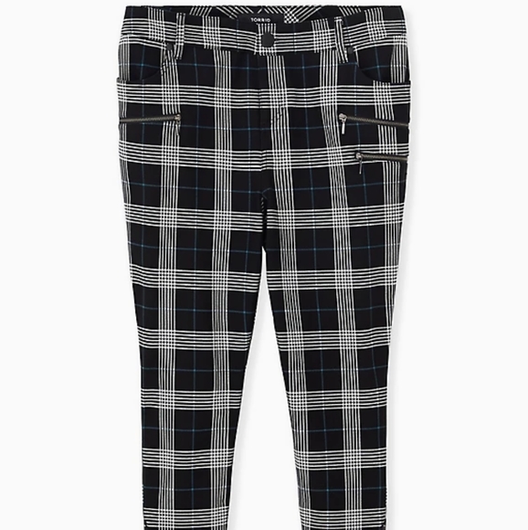 torrid Pants - Torrid Black & Teal Plaid Skinny Ponte Pants